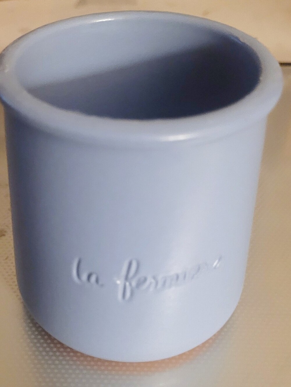 4 La Fermiere Periwinle  Blue Ceramic Yogurt Pots
